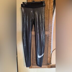 Nike Women's Metallic Black Leggings